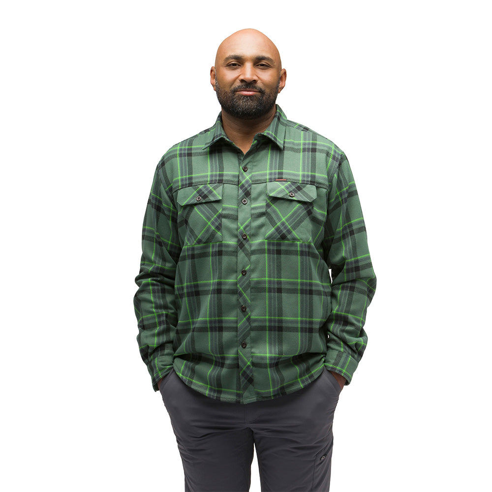 Chemise Isotherme Grundens Kodiak - Plaid Vert, Manches Longues, Boutonnée - Parfaite Pour Le Travail En Extérieur